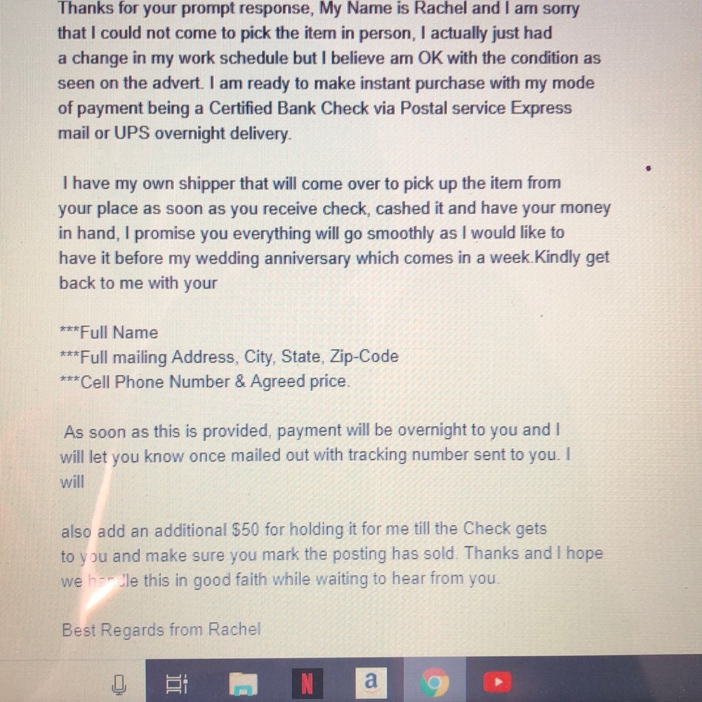 🚨SCAM ALERT, SELLERS BEWARE🚨